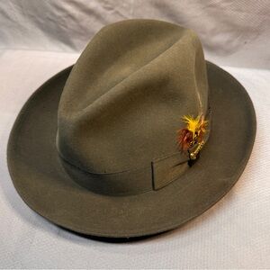 Biltmore Royal Fur Felt Olive Color Hat - Size 7 1/8